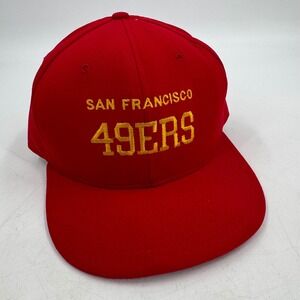 Vintage San‎ Francisco 49ers Hat AJD Red Snapback NFL Football Cap USA